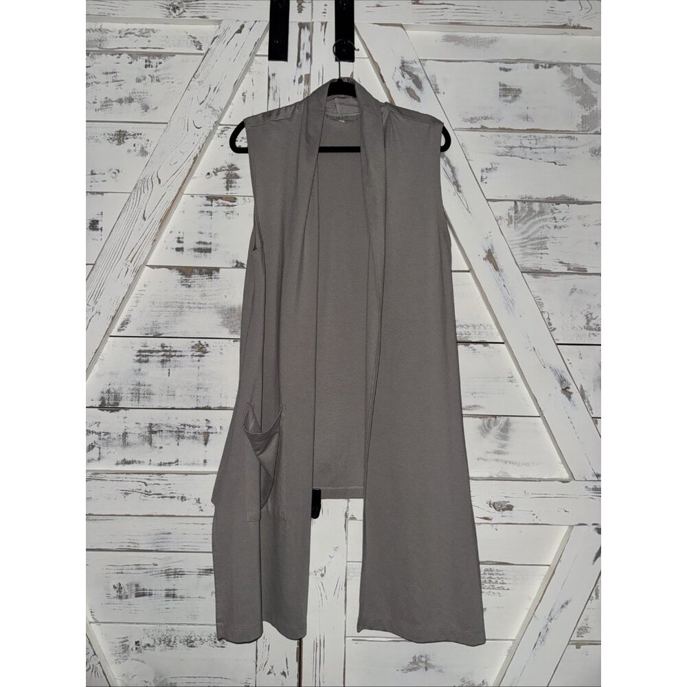 Bryn Walker Long Vest Coat Open Front Size M Drape Duster Lagenlook Art To Wear